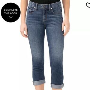 Silver Jeans Women's Suki Mid-Rise Curvy Capri‎ Jeans 20W Indigo New With Tags